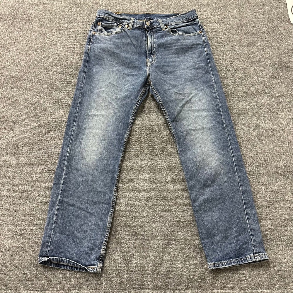 Levi's Jeans Mens Size 34 Blue 505 Regular Fit Straight Leg Stretch Denim 34x30